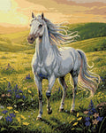 Thumbnail for Timanttikuvio - White Horse in Meadow