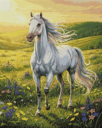 Thumbnail for Timanttikuvio - White Horse in Meadow