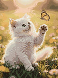 Thumbnail for Timanttikuvio - White Kitten and Butterfly