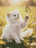 Thumbnail for Timanttikuvio - White Kitten and Butterfly