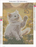 Thumbnail for White Kitten and Butterfly timanttimaalauksen liimapintainen canvas 30x40cm