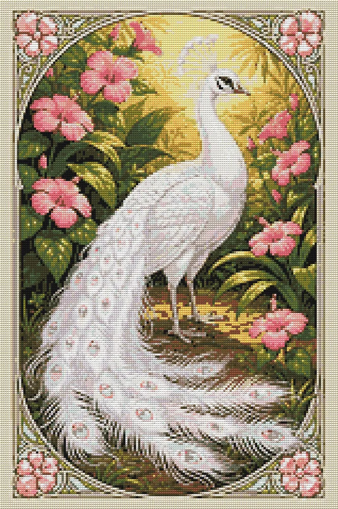 Timanttikuvio - White Peacock Frame