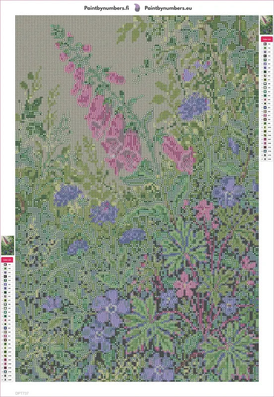 Wildflower Garden Harmony timanttimaalauksen liimapintainen canvas 40x60cm