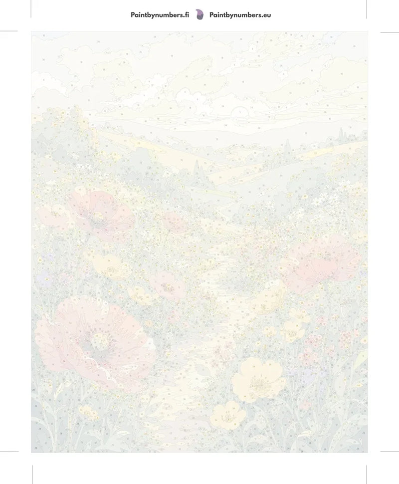 Numeroitu kangas - Wildflower Meadow Path 40x50cm
