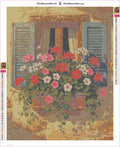 Thumbnail for Window Box Blooms timanttimaalauksen liimapintainen canvas 40x50cm