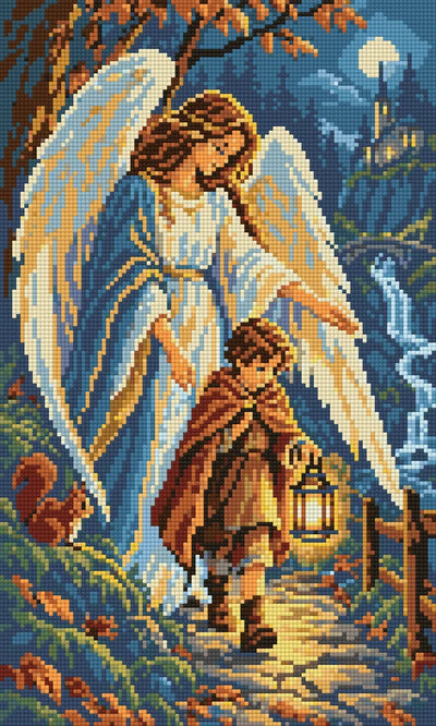 Wings over the Lantern Path, 30x50 cm timanttimaalaus – lopullisen kuvion esikatselu