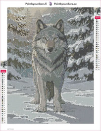 Thumbnail for Winter Wolf timanttimaalauksen liimapintainen canvas 30x40cm