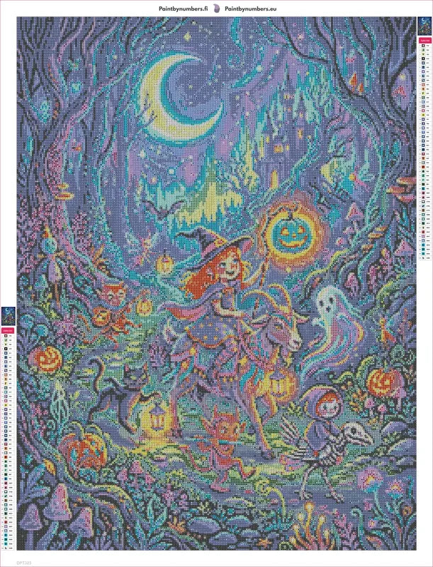Witch on Goat timanttimaalauksen liimapintainen canvas 60x80cm