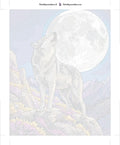 Thumbnail for Numeroitu kangas - Wolf Howling at Moon 40x50cm