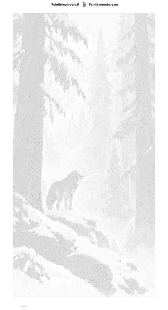 Numeromaalaus: Numeroitu kangas - Wolf in the Ink Forest 40x80cm