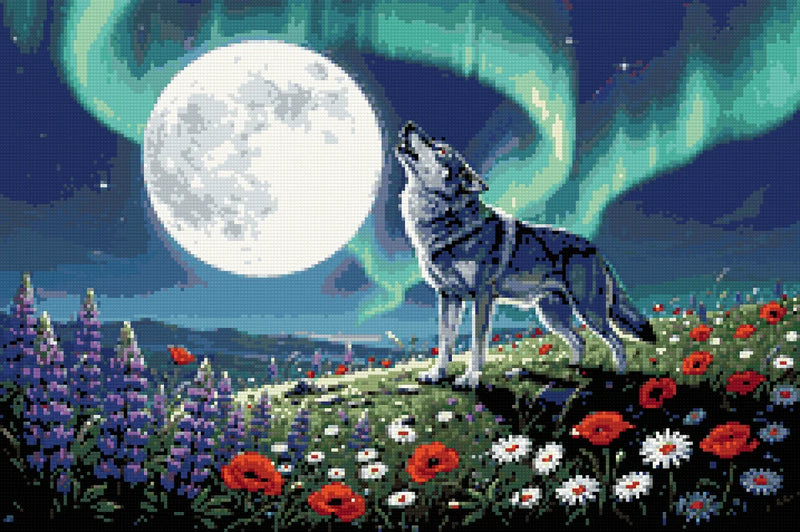 Timanttikuvio - Wolf Under the Moon