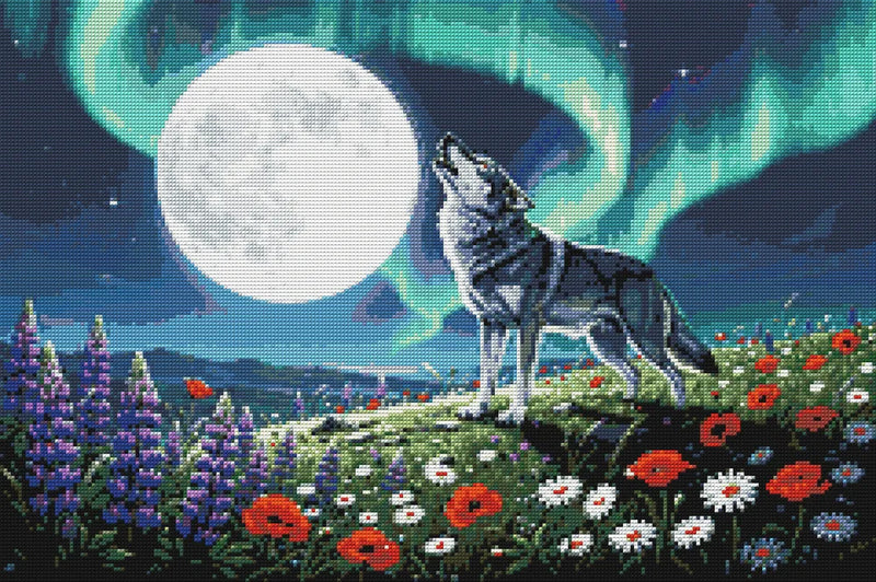 Timanttikuvio - Wolf Under the Moon