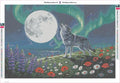 Thumbnail for Wolf Under the Moon timanttimaalauksen liimapintainen canvas 60x40cm