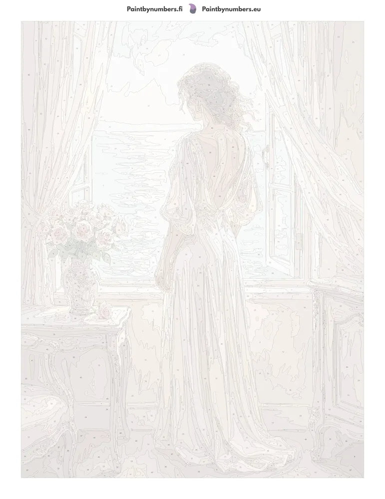 Numeroitu kangas - Woman at Open Window 60x80cm