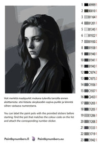 Thumbnail for Värikartta ja ohjeet - Woman in Shadow Portrait 40x50cm