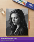 Thumbnail for Valmiin numeromaalauksen havainnekuva - Woman in Shadow Portrait 40x50cm