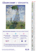 Thumbnail for Paint by numbers color chart - Woman with a Parasol - väriluettelo ja ohjeet