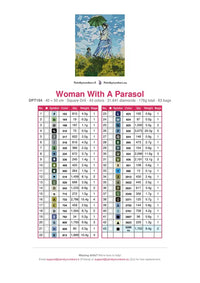 Thumbnail for Woman With A Parasol timanttimaalauksen värikartta – 43 DMC-väriä