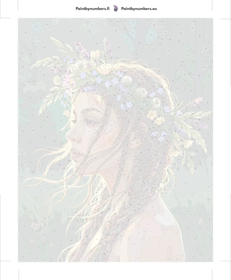 Numeroitu kangas - Woman with Flower Crown 40x50cm