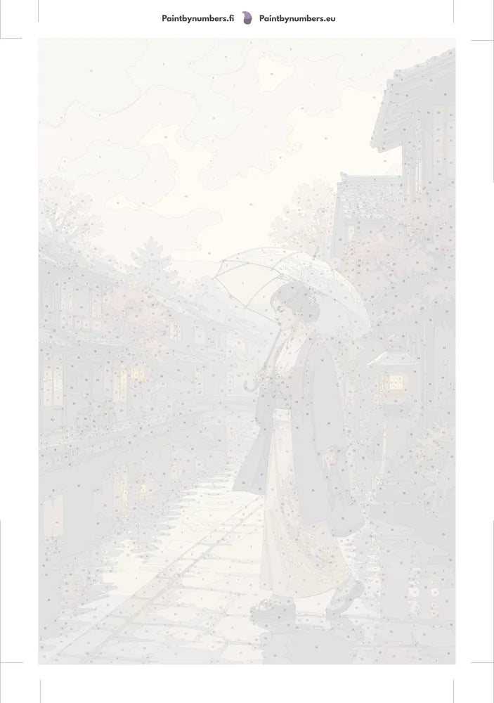 Numeroitu kangas - Woman With Umbrella Canal 40x60cm