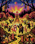 Thumbnail for Woodland Animals Festival Night, 40x50 cm timanttimaalaus – koko kuvion esikatselu ilman lähikuvaa