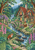 Thumbnail for Woodland Cottage, 50x70 cm timanttimaalaus – lopullisen kuvion esikatselu