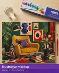 Thumbnail for Valmiin numeromaalauksen havainnekuva - Yellow Armchair and Tulips 50x40cm