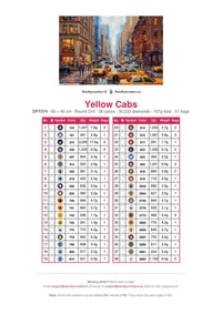 Thumbnail for Yellow Cabs timanttimaalauksen värikartta – 38 DMC-väriä