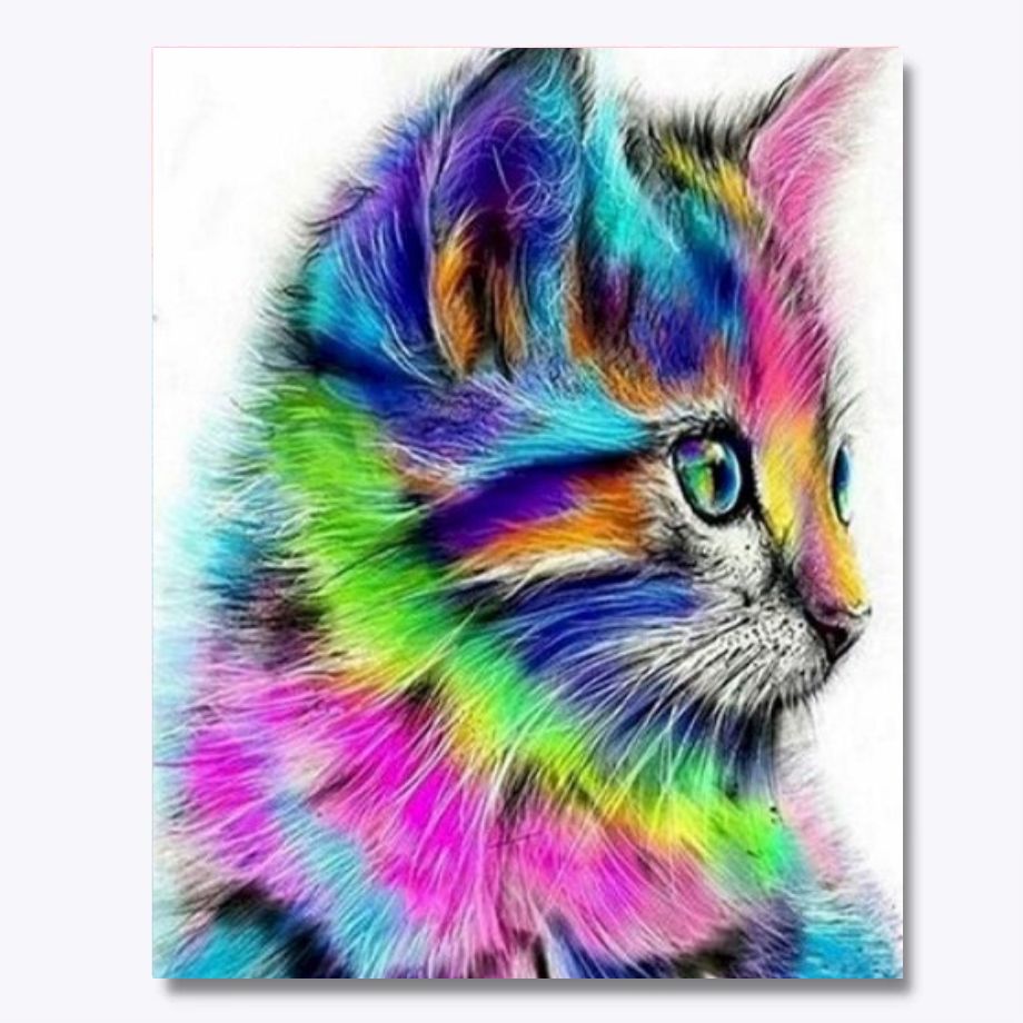 Colorful Feline 30x40cm - Timanttimaalaus