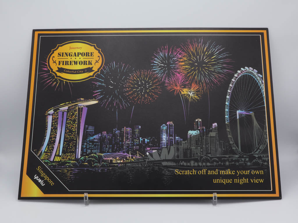 scratch art singapore tuotepakkaus valkoisella taustalla
