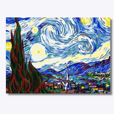 Tähtiyö – Van Goghin numeromaalaus valmiina tauluna