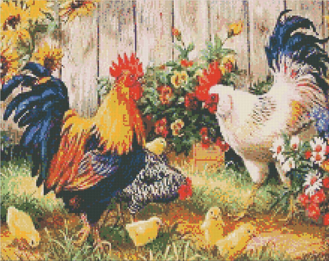 Sunny Family Morning 40x50cm - Timanttimaalaus