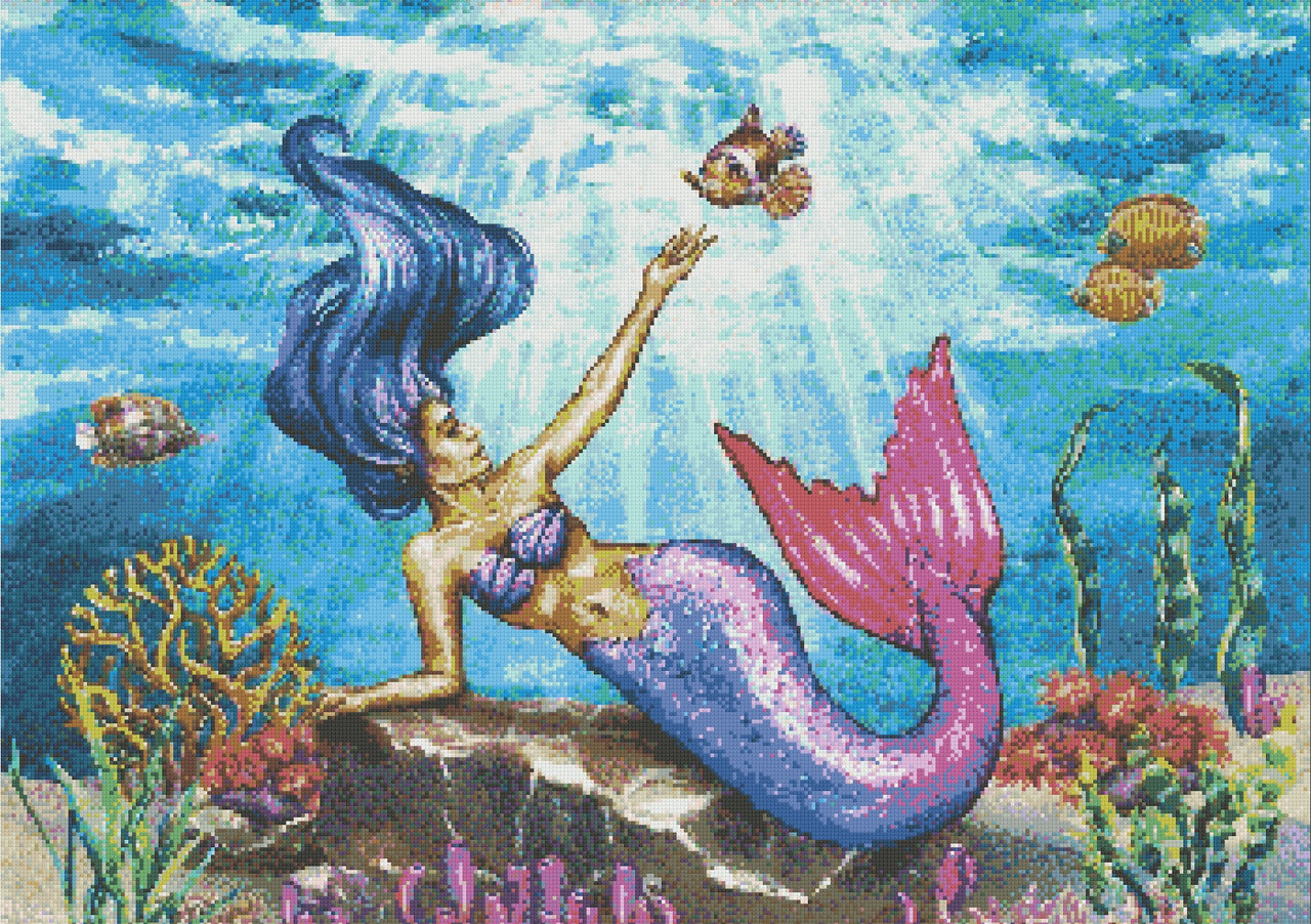 Oceanic Mermaid 60x80cm - Iso Timanttimaalaus