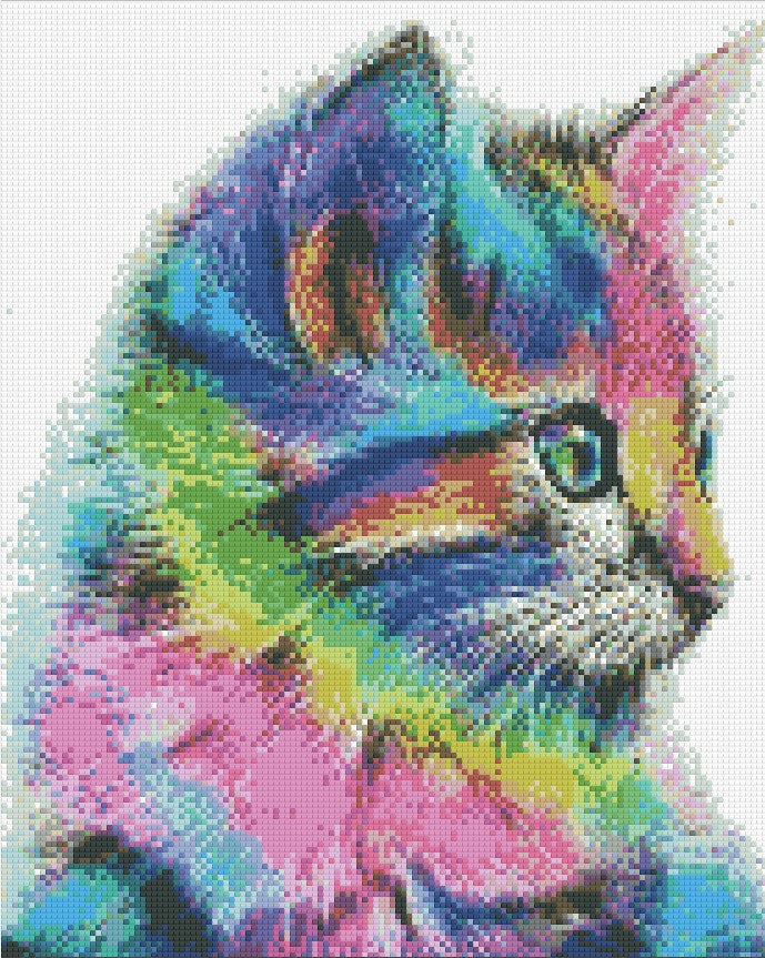 Colorful Feline 30x40cm - Timanttimaalaus