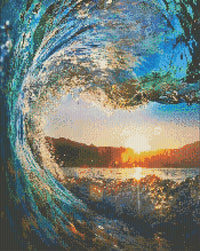 Thumbnail for Sunset Waves 40x50cm - Timanttimaalaus