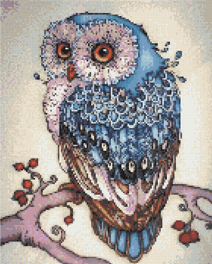 Blue Pearl Owl 30x40cm - Timanttimaalau