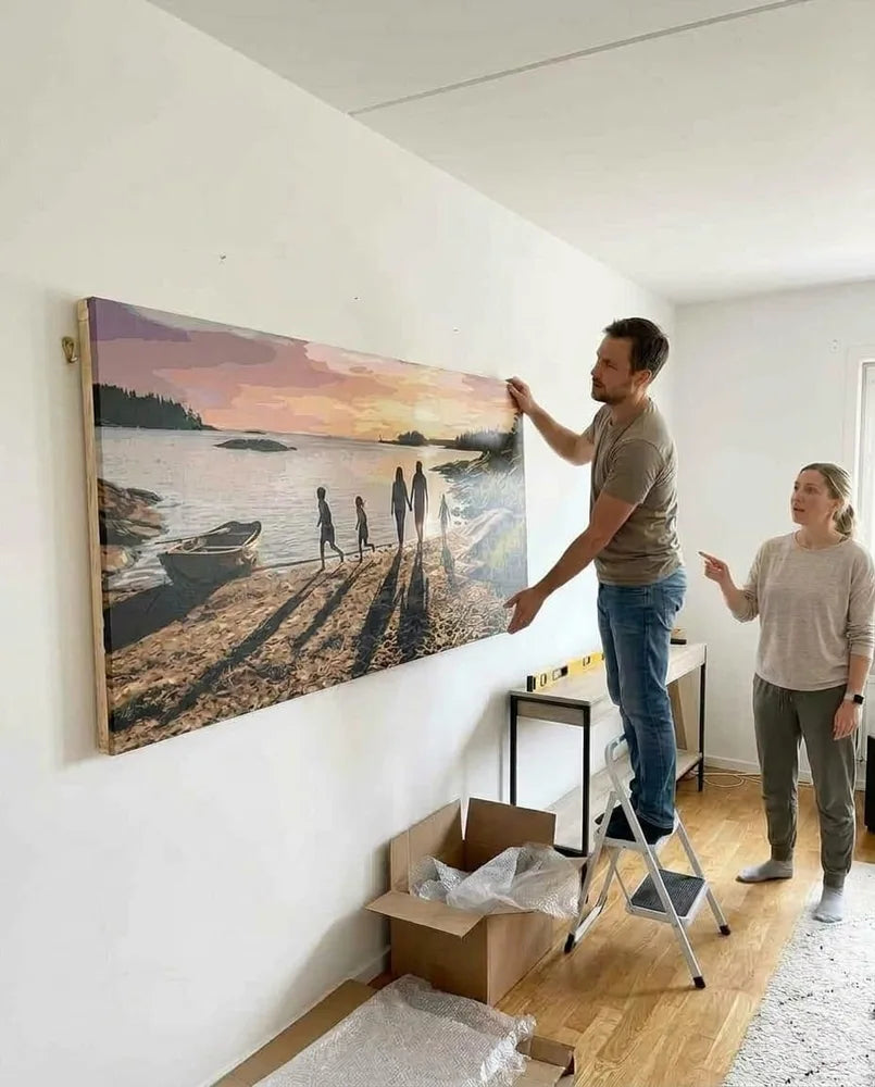 80×160 cm numeromaalaus omasta kuvasta – massiivinen maalaus ripustettavana seinälle